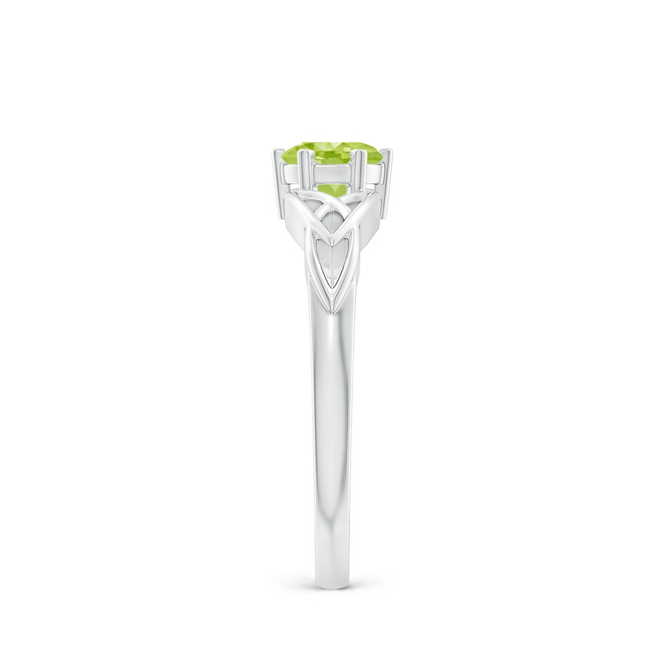 5mm AA Solitaire Round Peridot Celtic Knot Ring in White Gold side-2