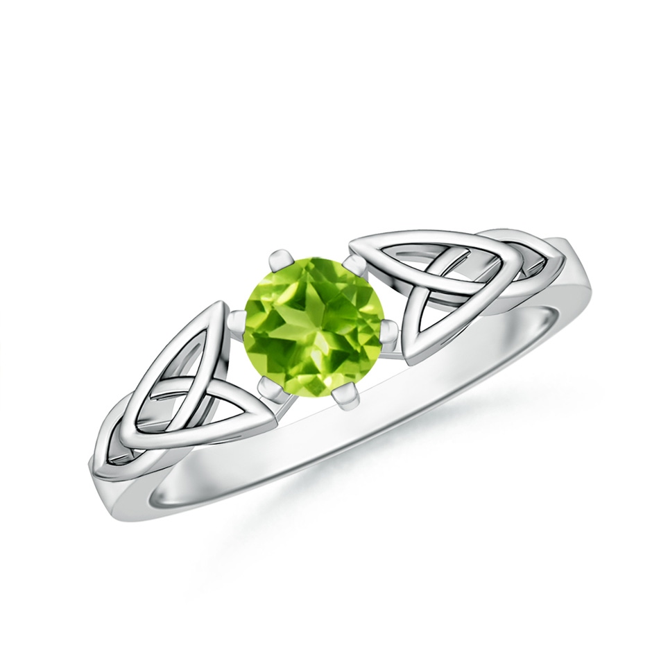 5mm AAA Solitaire Round Peridot Celtic Knot Ring in P950 Platinum 