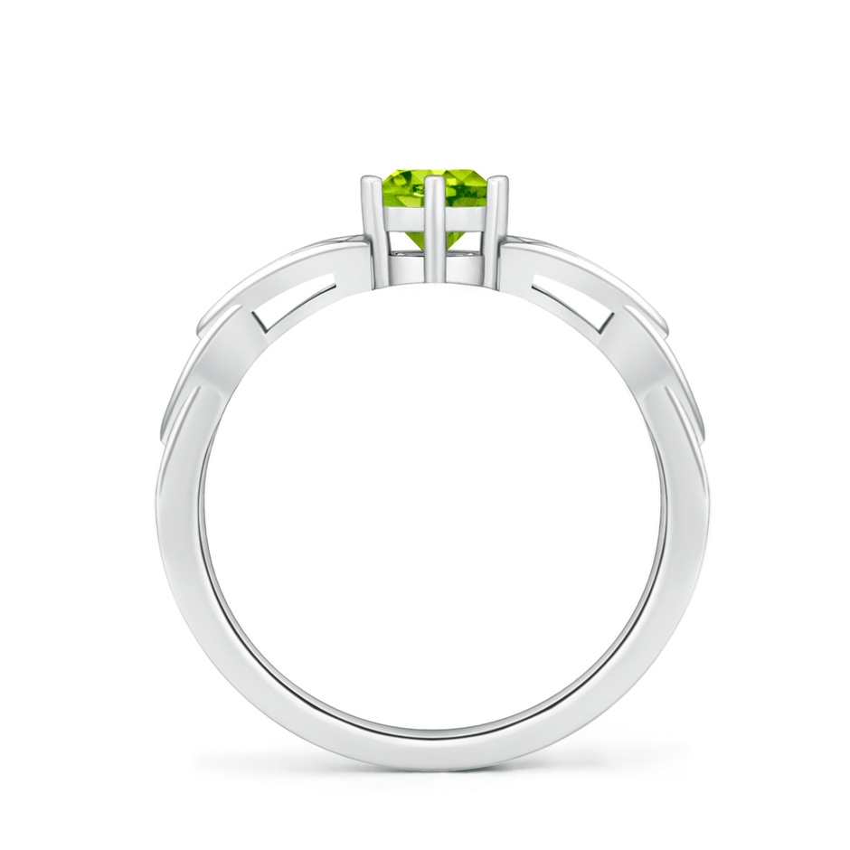 5mm AAA Solitaire Round Peridot Celtic Knot Ring in P950 Platinum side-1