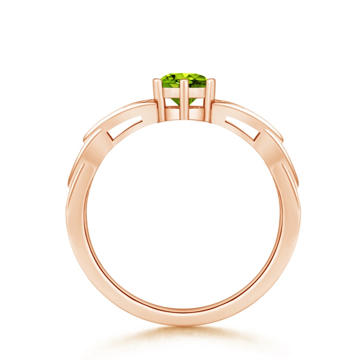 5mm AAAA Solitaire Round Peridot Celtic Knot Ring in 9K Rose Gold product image