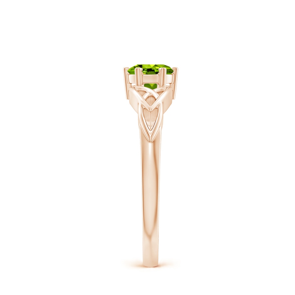 5mm AAAA Solitaire Round Peridot Celtic Knot Ring in Rose Gold side-2
