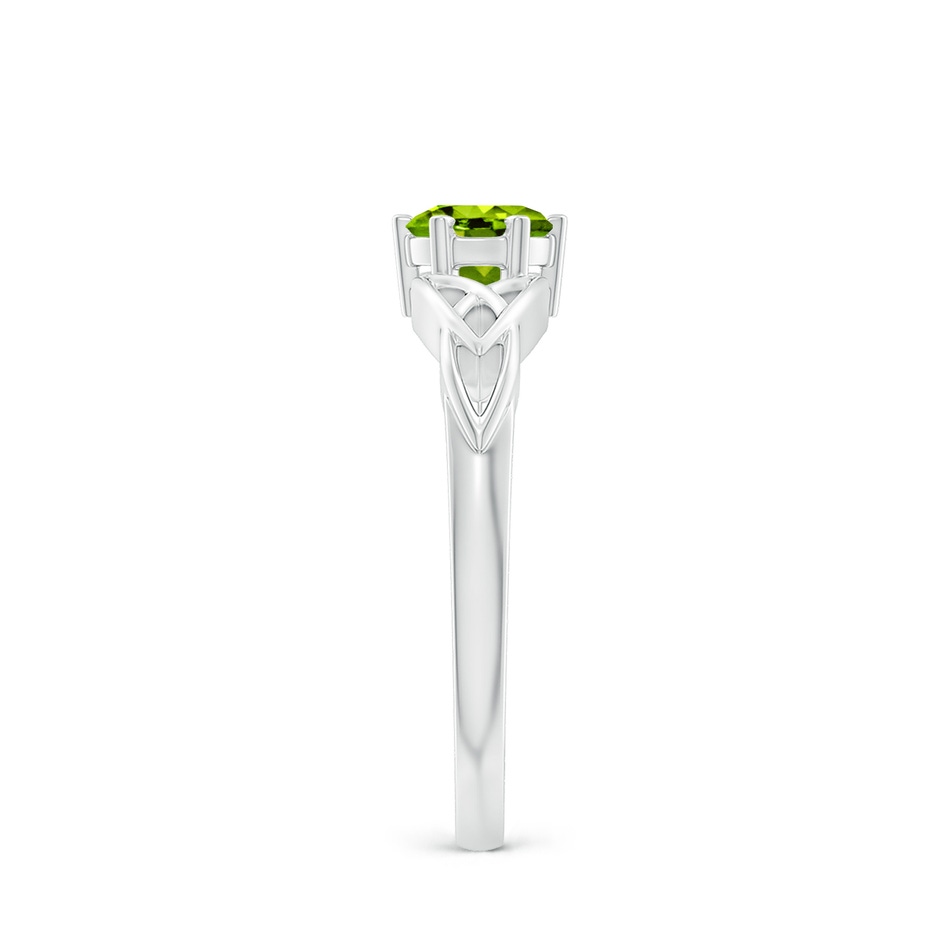5mm AAAA Solitaire Round Peridot Celtic Knot Ring in White Gold side-2