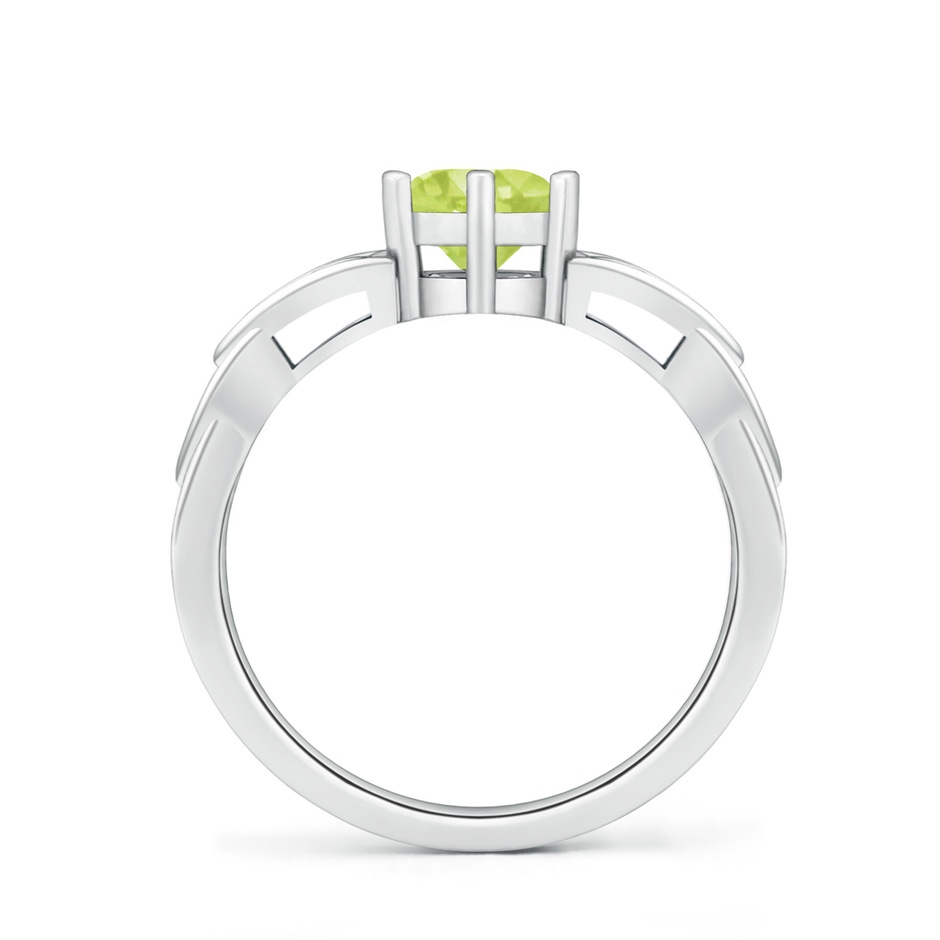 6mm A Solitaire Round Peridot Celtic Knot Ring in P950 Platinum side-1