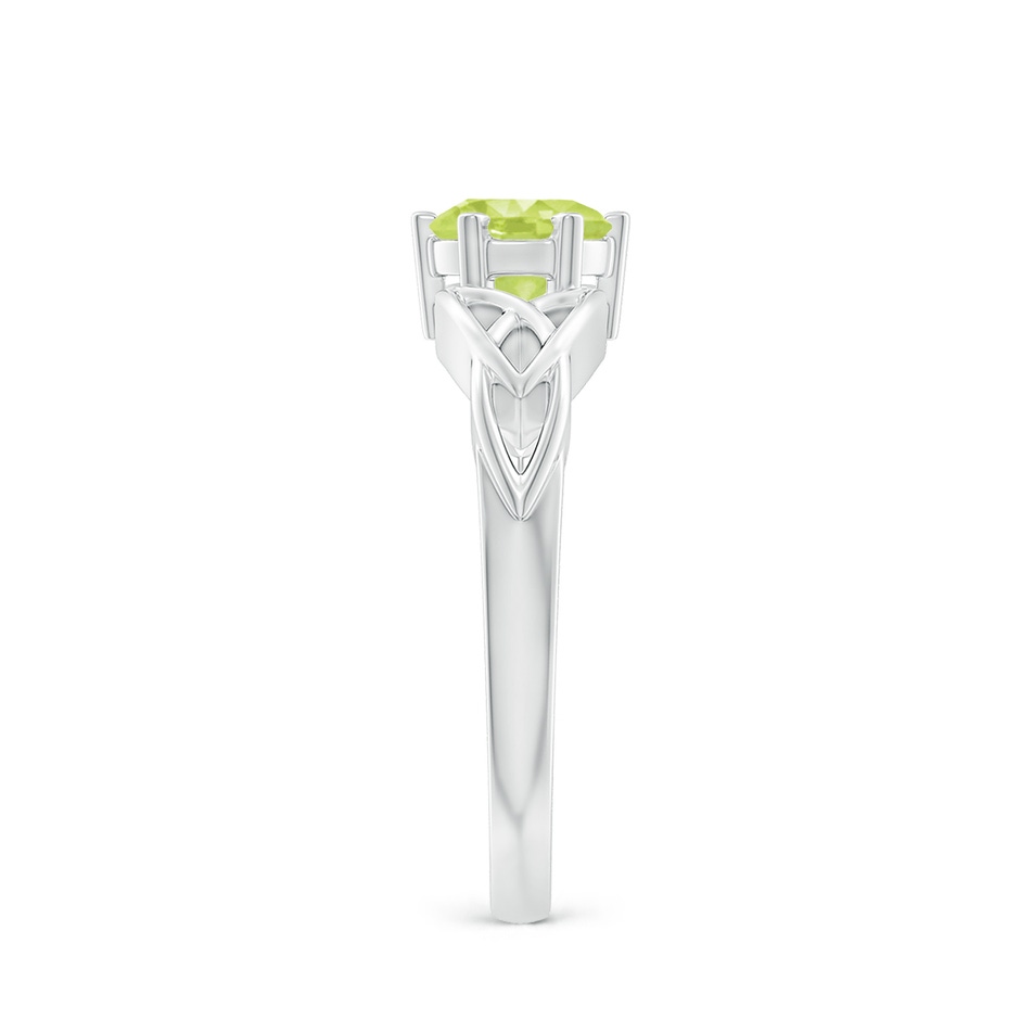 6mm A Solitaire Round Peridot Celtic Knot Ring in P950 Platinum side-2