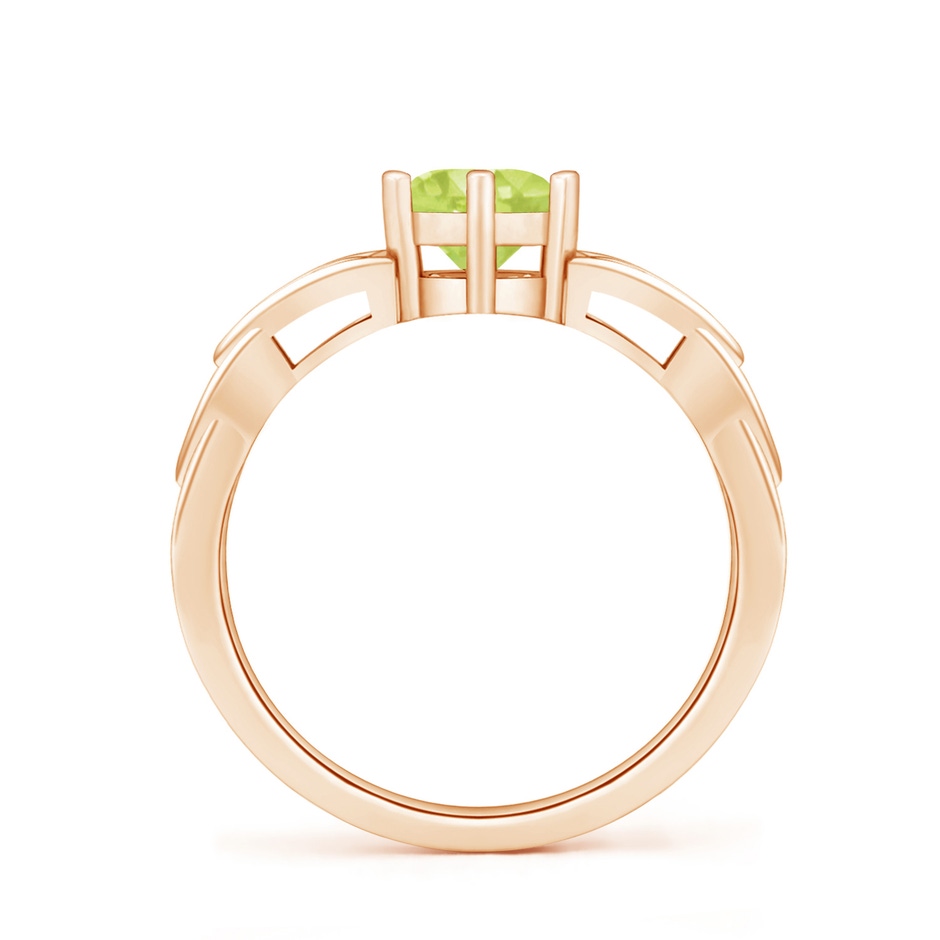 6mm A Solitaire Round Peridot Celtic Knot Ring in Rose Gold side-1