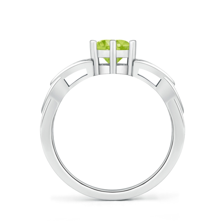 6mm AA Solitaire Round Peridot Celtic Knot Ring in White Gold side-1