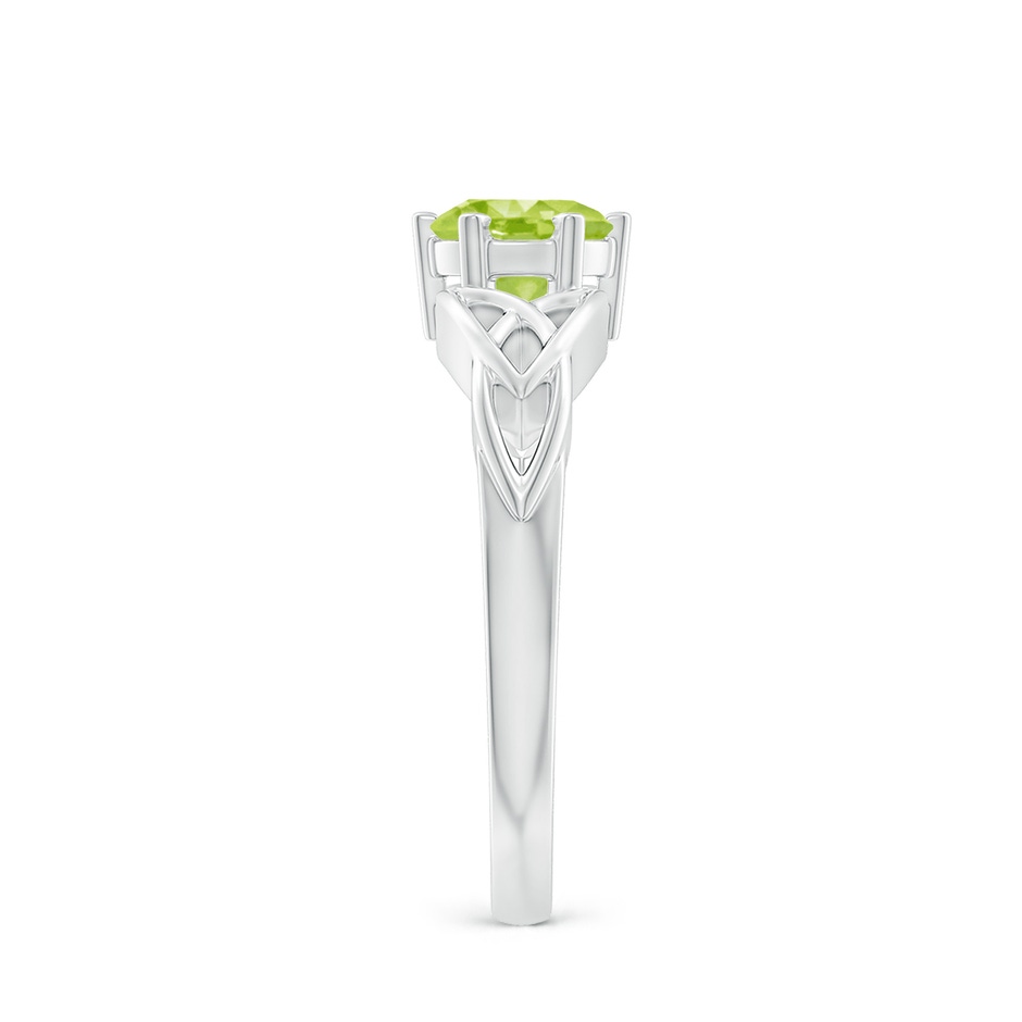 6mm AA Solitaire Round Peridot Celtic Knot Ring in White Gold side-2