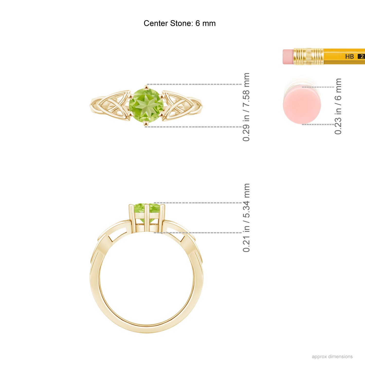 AA - Peridot / 0.95 CT / 14 KT Yellow Gold