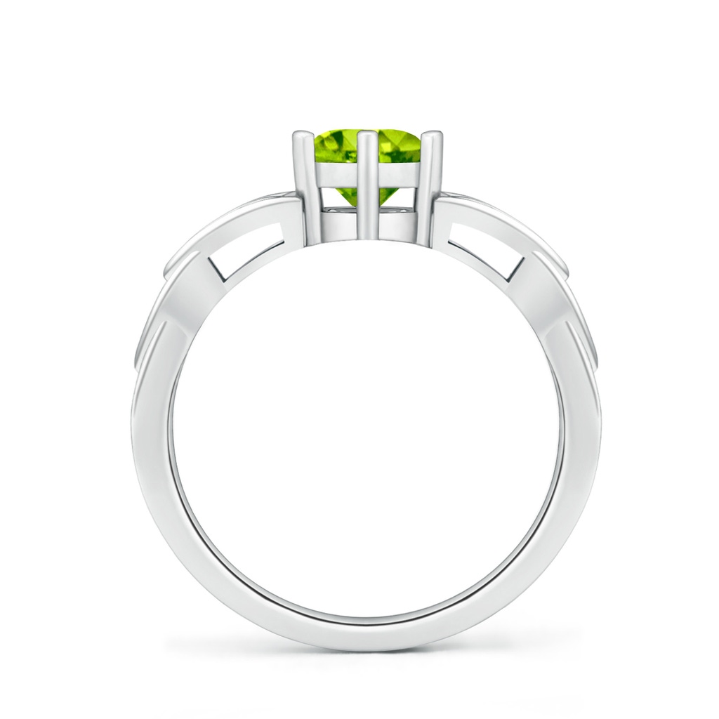 6mm AAA Solitaire Round Peridot Celtic Knot Ring in P950 Platinum - side_1