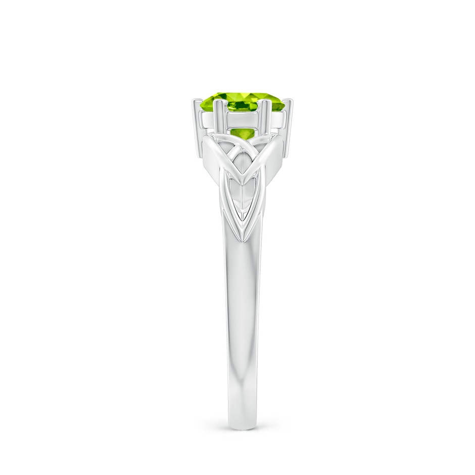 6mm AAA Solitaire Round Peridot Celtic Knot Ring in White Gold side-2