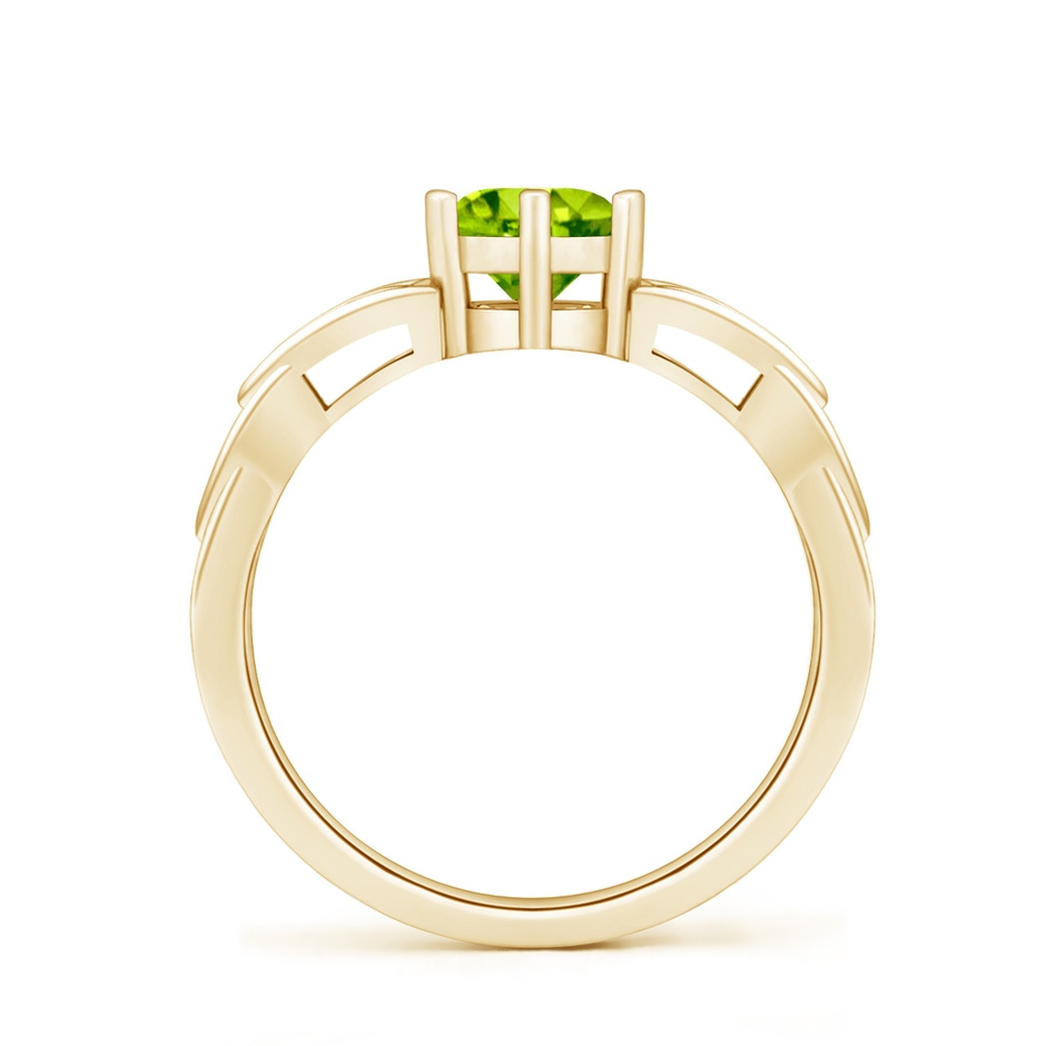 6mm AAA Solitaire Round Peridot Celtic Knot Ring in Yellow Gold side-1
