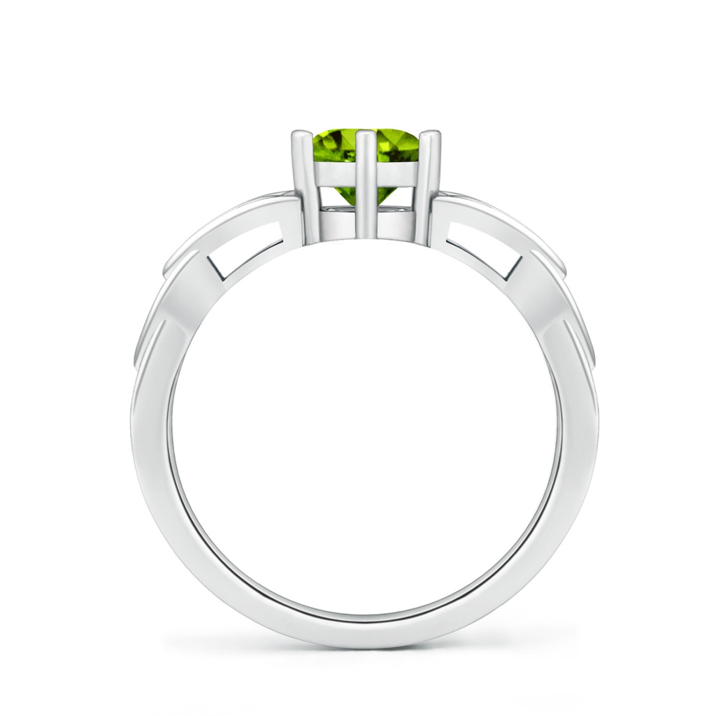 6mm AAAA Solitaire Round Peridot Celtic Knot Ring in P950 Platinum - side_1