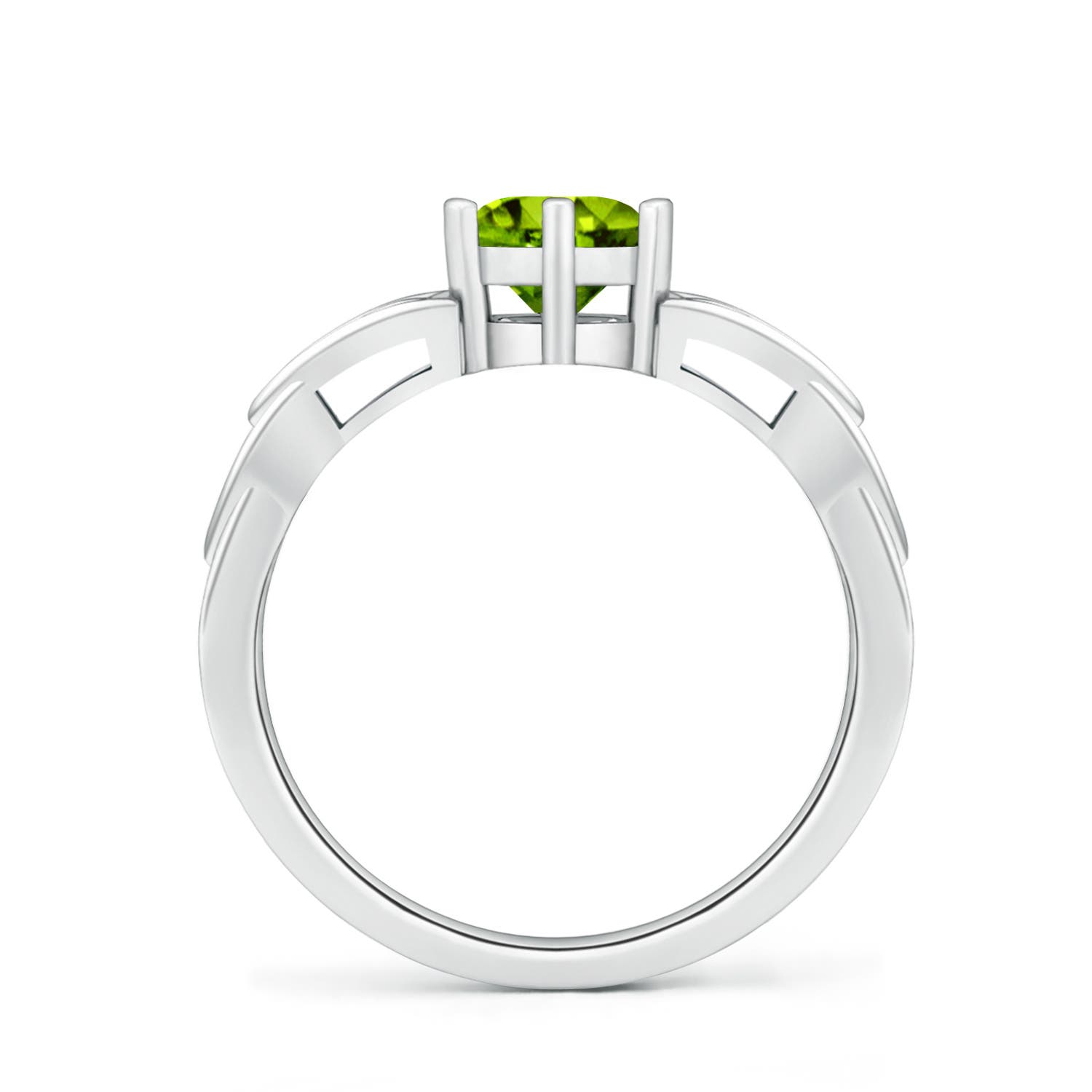 AAAA - Peridot / 0.95 CT / 14 KT White Gold