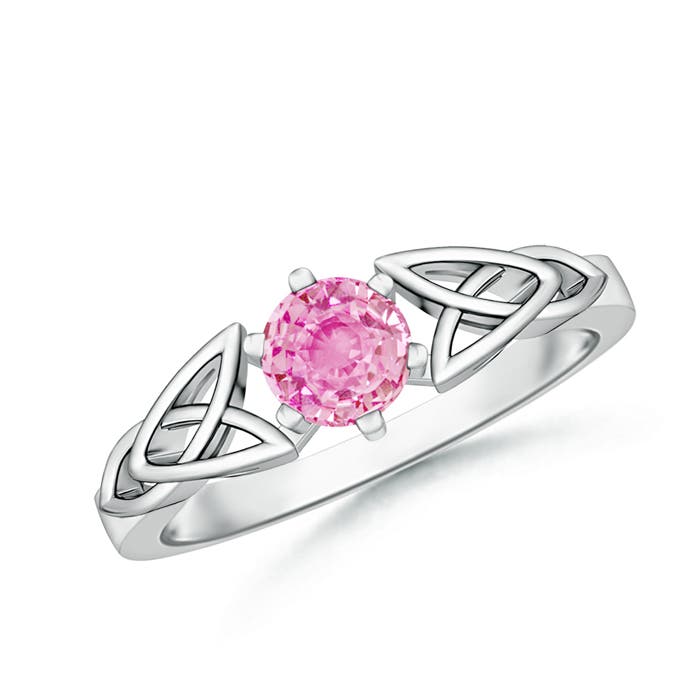 A - Pink Sapphire / 0.6 CT / 14 KT White Gold