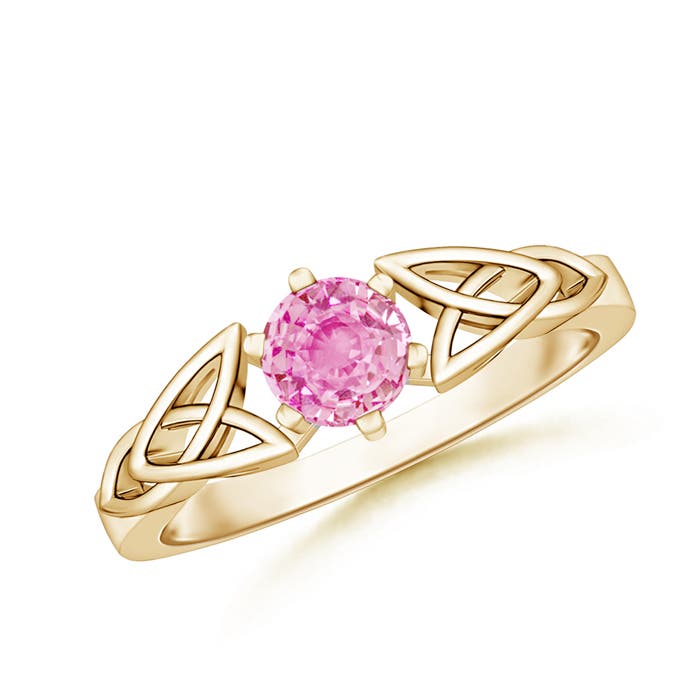 A - Pink Sapphire / 0.6 CT / 14 KT Yellow Gold