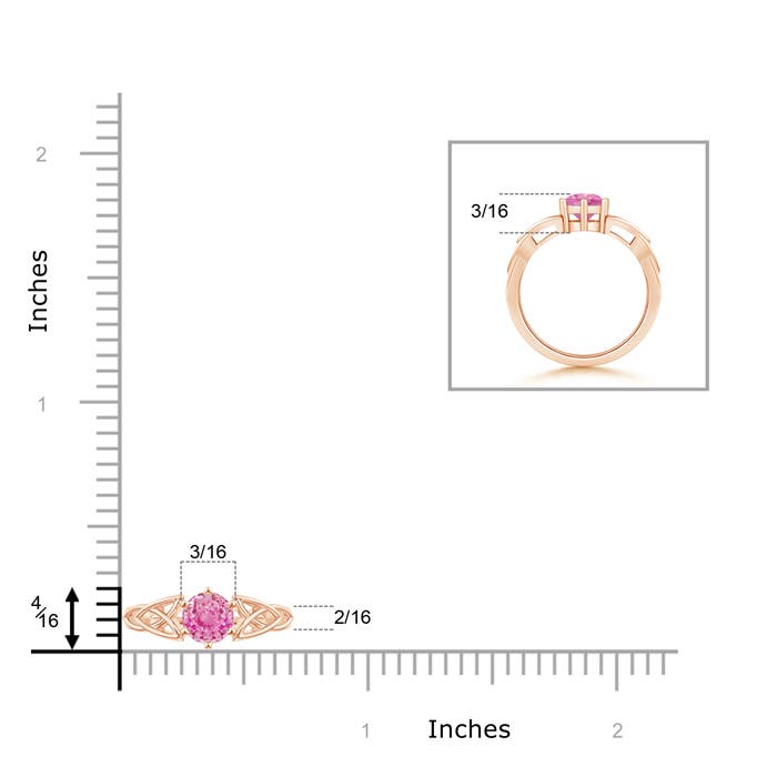 AA - Pink Sapphire / 0.6 CT / 14 KT Rose Gold