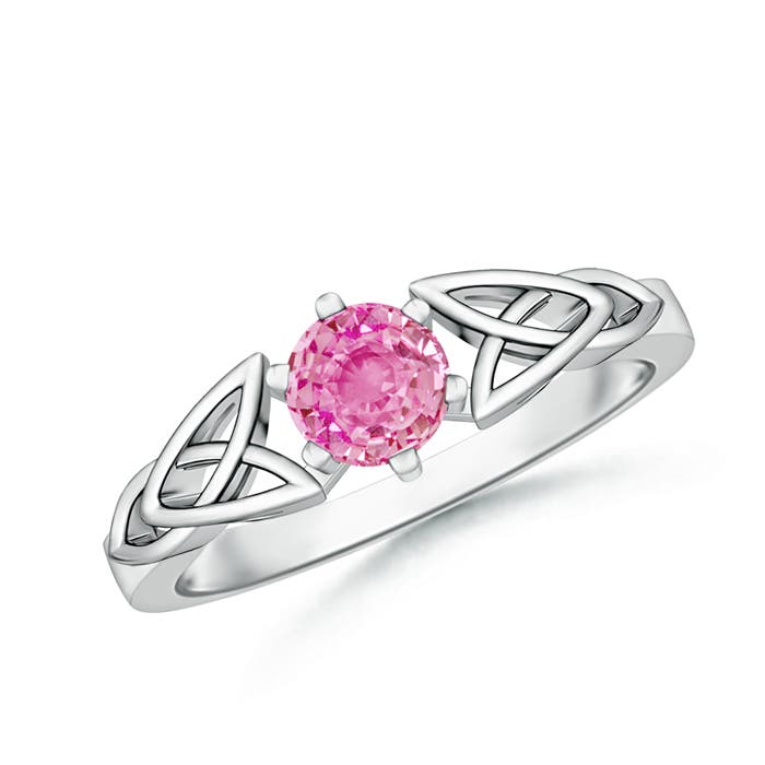 AA - Pink Sapphire / 0.6 CT / 14 KT White Gold