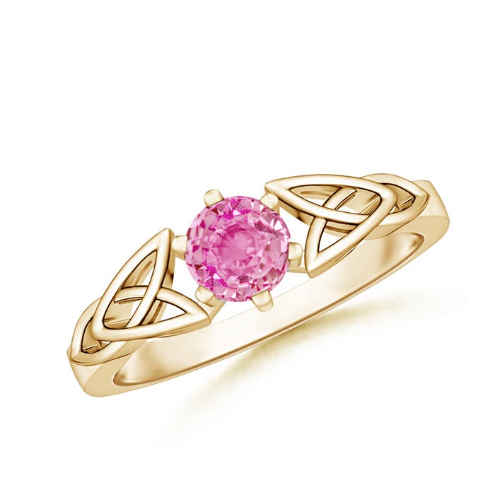 AA - Pink Sapphire / 0.6 CT / 14 KT Yellow Gold