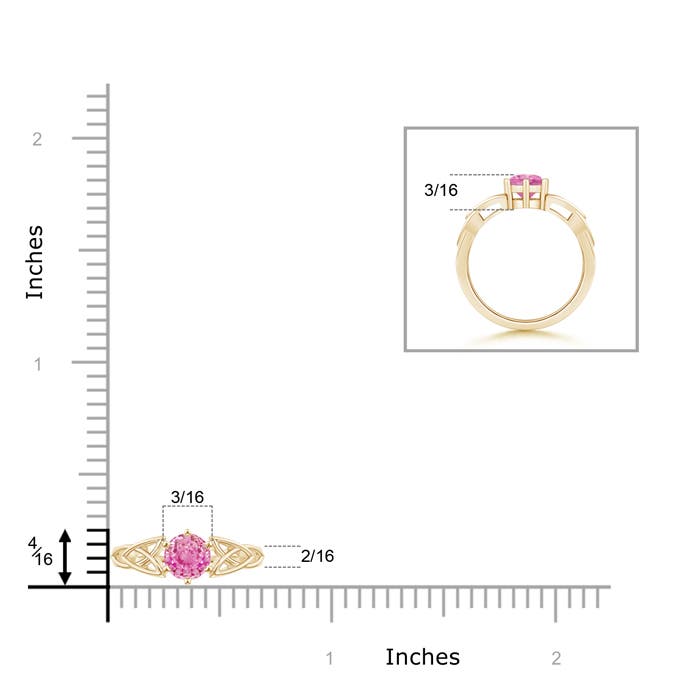 AA - Pink Sapphire / 0.6 CT / 14 KT Yellow Gold