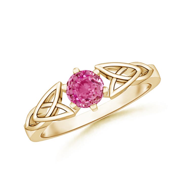 AAA - Pink Sapphire / 0.6 CT / 14 KT Yellow Gold