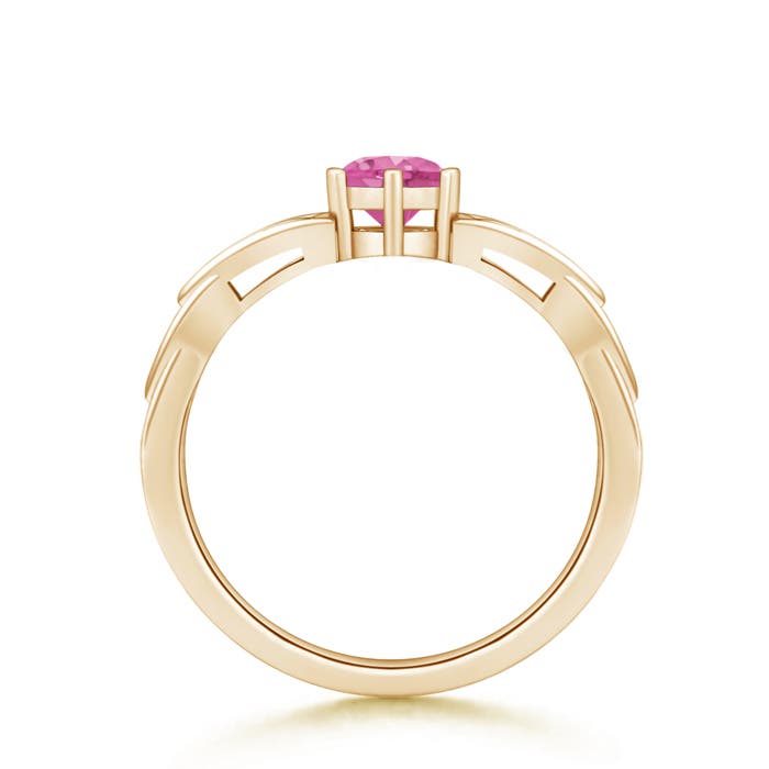 AAA - Pink Sapphire / 0.6 CT / 14 KT Yellow Gold