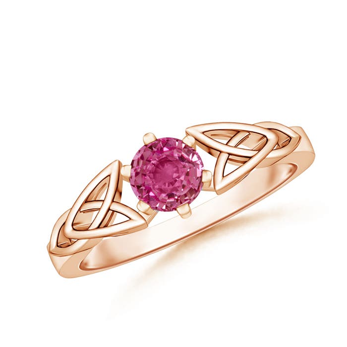 AAAA - Pink Sapphire / 0.6 CT / 14 KT Rose Gold