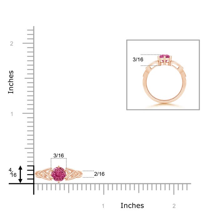 AAAA - Pink Sapphire / 0.6 CT / 14 KT Rose Gold