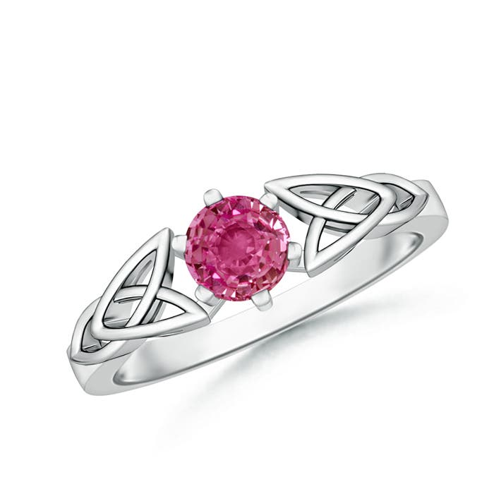 AAAA - Pink Sapphire / 0.6 CT / 14 KT White Gold