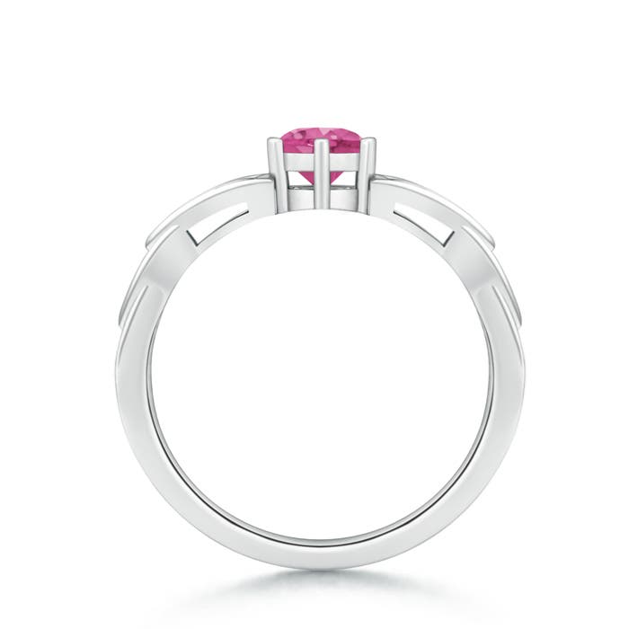 AAAA - Pink Sapphire / 0.6 CT / 14 KT White Gold