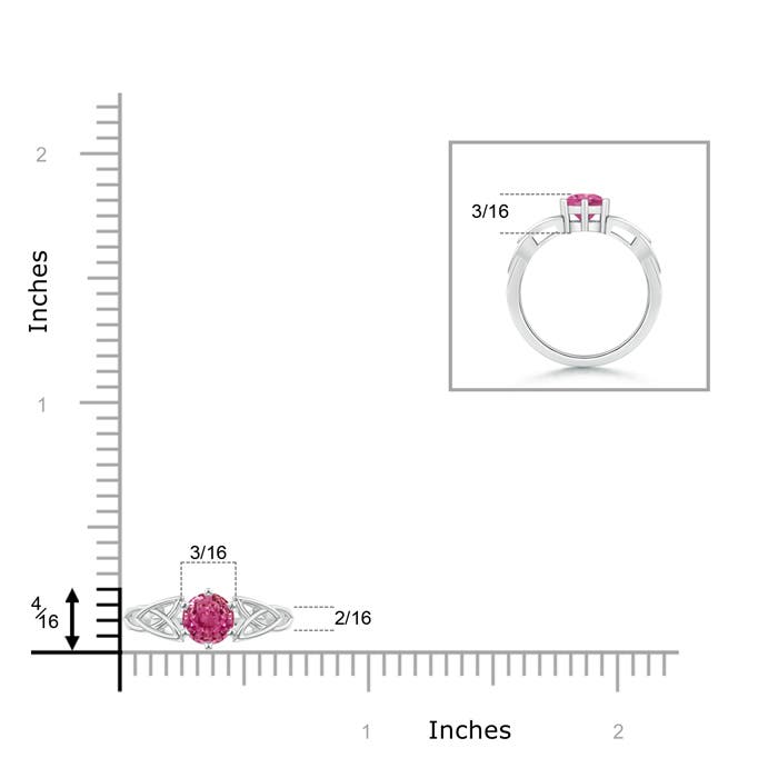 AAAA - Pink Sapphire / 0.6 CT / 14 KT White Gold