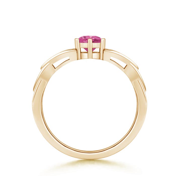 AAAA - Pink Sapphire / 0.6 CT / 14 KT Yellow Gold