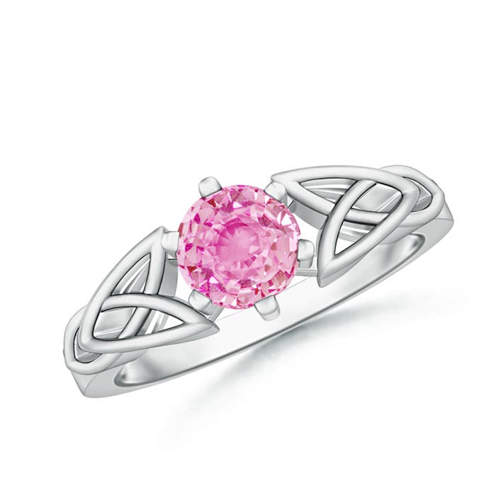 A - Pink Sapphire / 1 CT / 14 KT White Gold