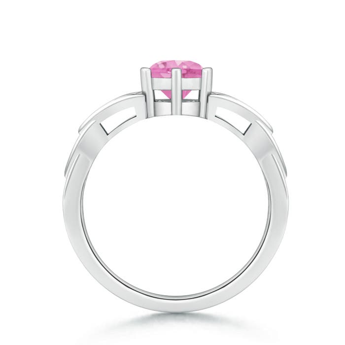 A - Pink Sapphire / 1 CT / 14 KT White Gold