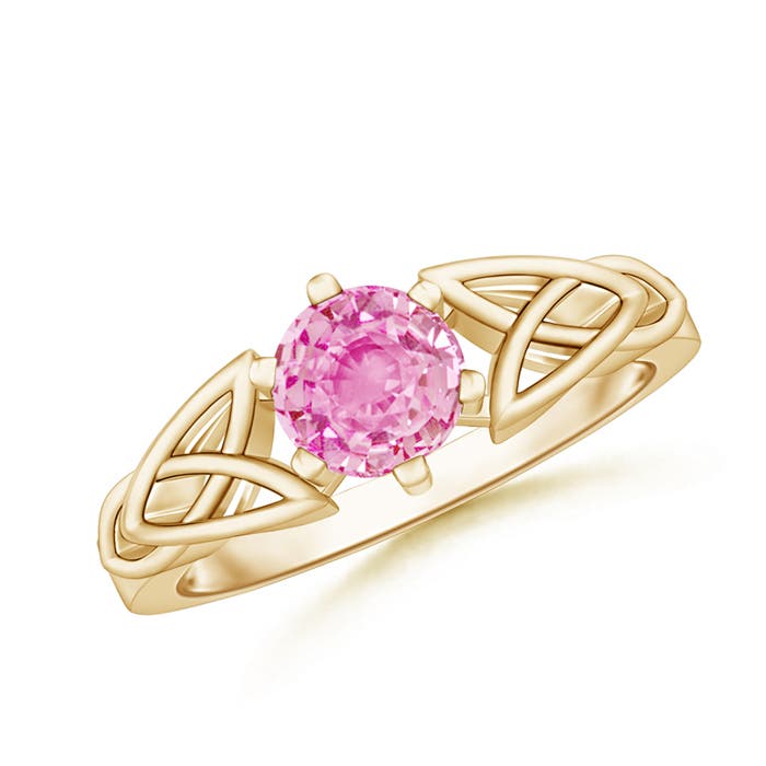 A - Pink Sapphire / 1 CT / 14 KT Yellow Gold