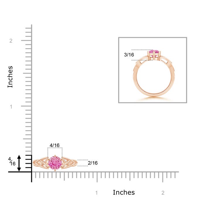 AA - Pink Sapphire / 1 CT / 14 KT Rose Gold