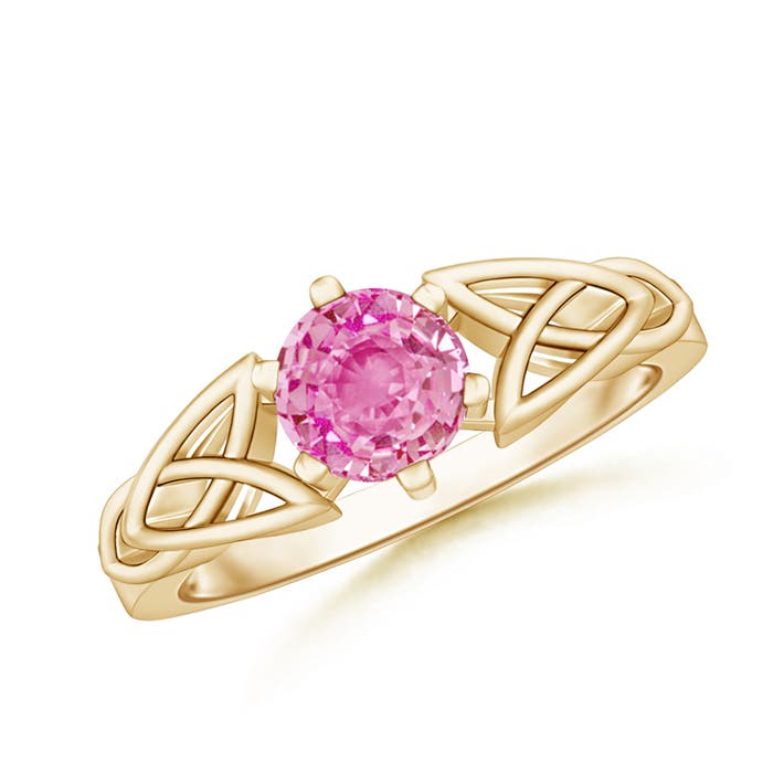 AA - Pink Sapphire / 1 CT / 14 KT Yellow Gold