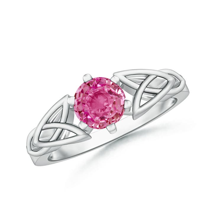 AAA - Pink Sapphire / 1 CT / 14 KT White Gold