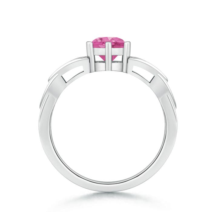 AAA - Pink Sapphire / 1 CT / 14 KT White Gold