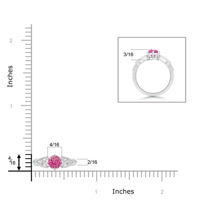 AAA - Pink Sapphire / 1 CT / 14 KT White Gold