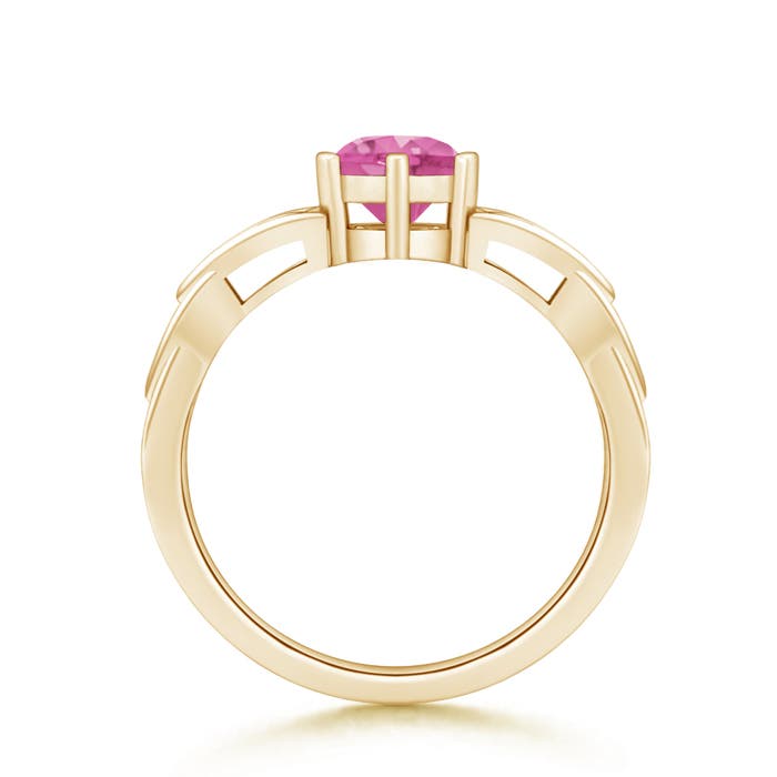 AAA - Pink Sapphire / 1 CT / 14 KT Yellow Gold