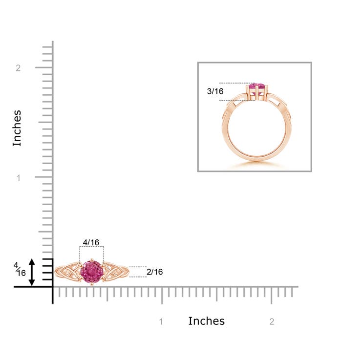 AAAA - Pink Sapphire / 1 CT / 14 KT Rose Gold