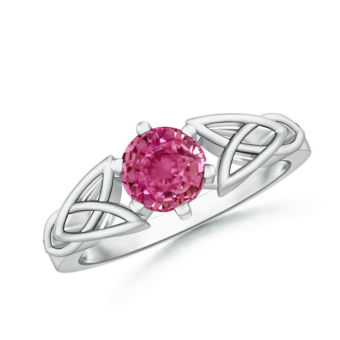 AAAA - Pink Sapphire / 1 CT / 14 KT White Gold