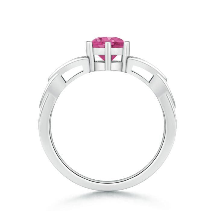 AAAA - Pink Sapphire / 1 CT / 14 KT White Gold