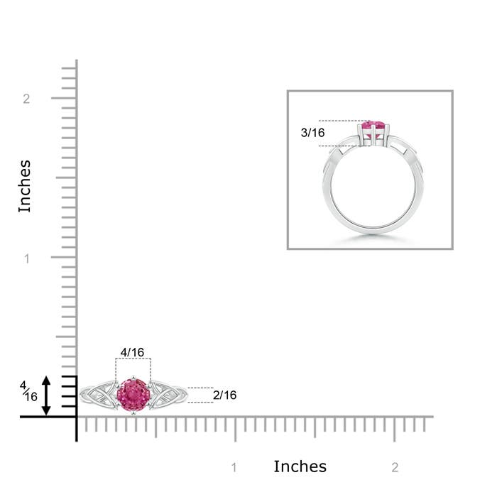 AAAA - Pink Sapphire / 1 CT / 14 KT White Gold