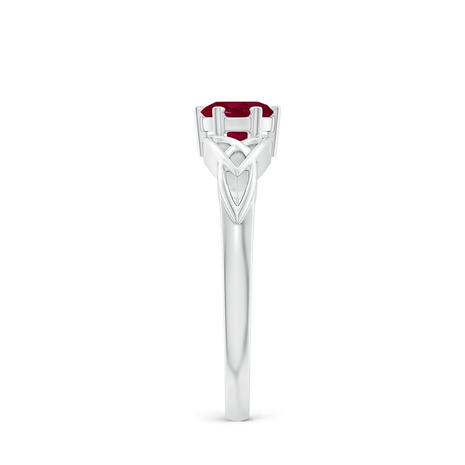 5mm A Solitaire Round Ruby Celtic Knot Ring in P950 Platinum side 299
