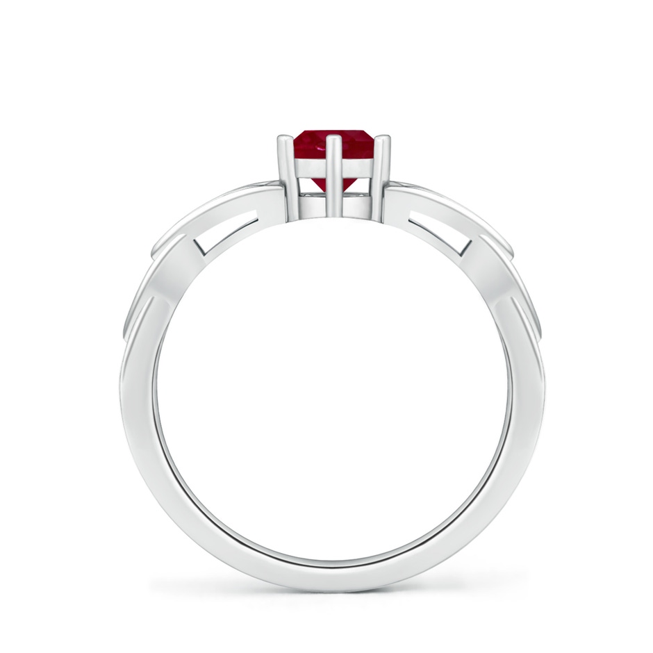 5mm AA Solitaire Round Ruby Celtic Knot Ring in P950 Platinum side 199