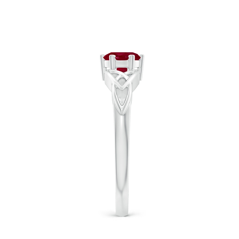 5mm AA Solitaire Round Ruby Celtic Knot Ring in P950 Platinum side 299
