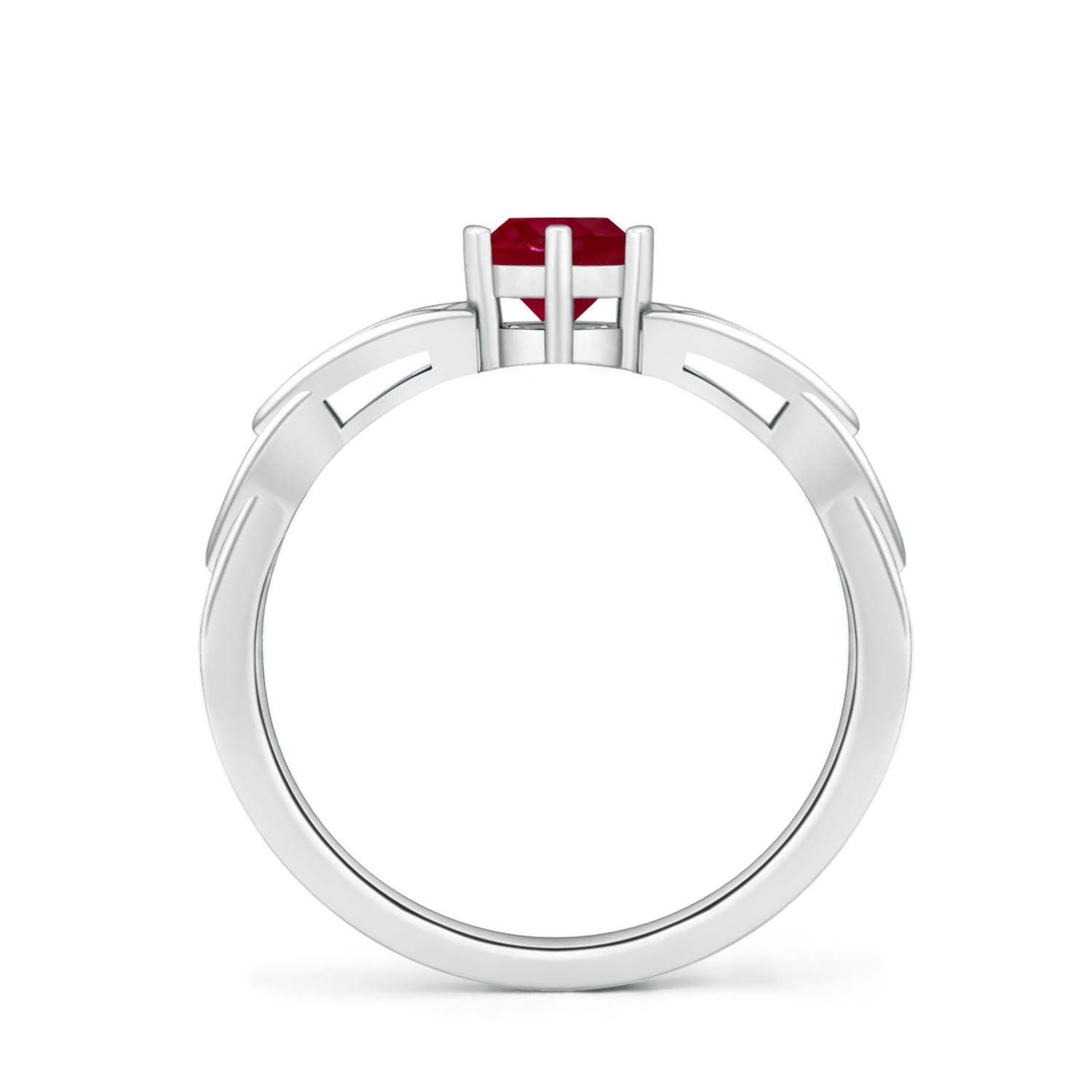 AA - Ruby / 0.6 CT / 14 KT White Gold