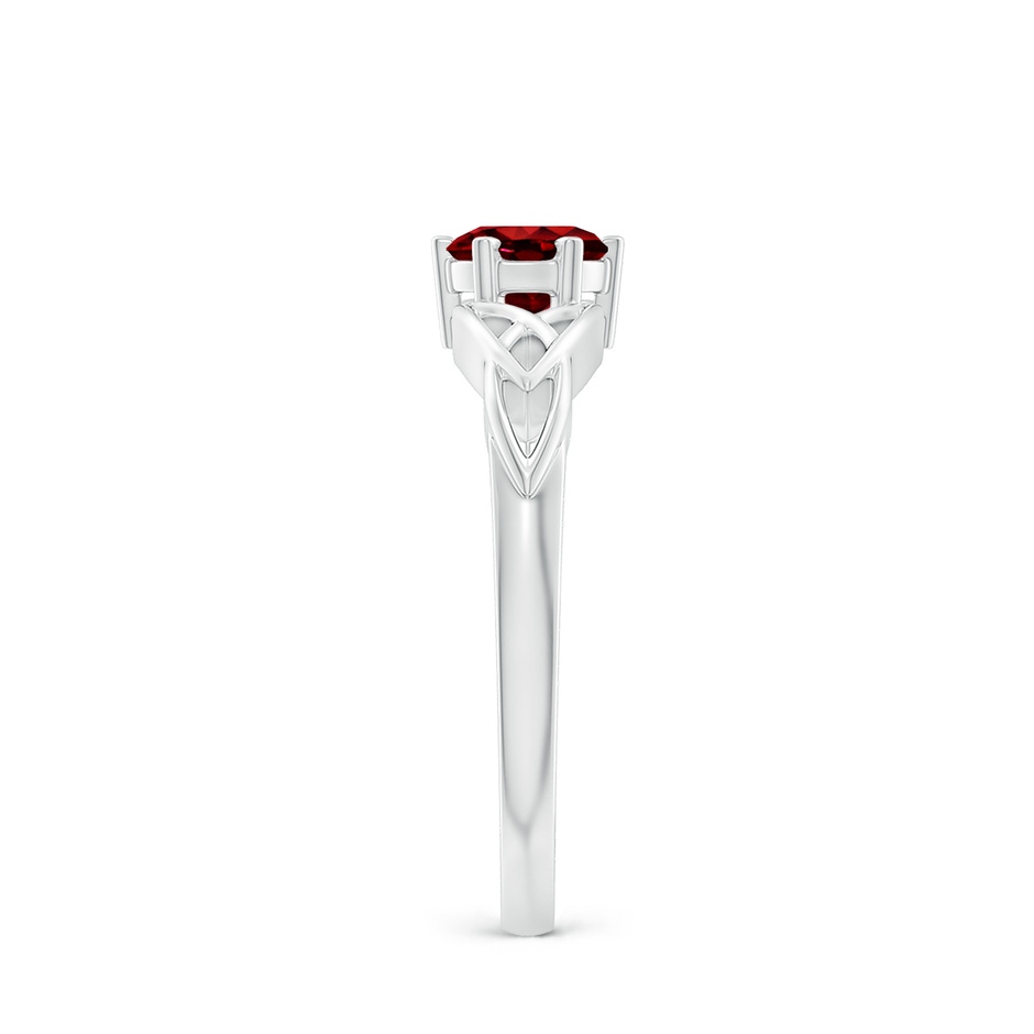 5mm AAAA Solitaire Round Ruby Celtic Knot Ring in White Gold side 299