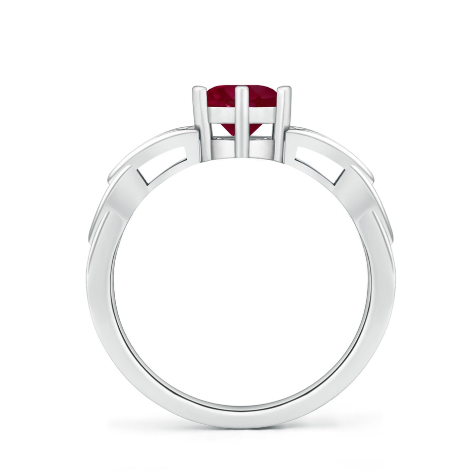 6mm A Solitaire Round Ruby Celtic Knot Ring in P950 Platinum side 199